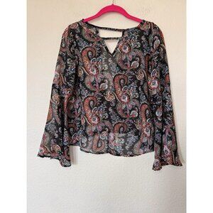 Chic Happens Boho Backless Breezy Top Size XS Bohemian Lightweight Paisley